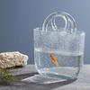62KD Clear Glass Vase Fish Vase Bucket Decorative Flower Pot Desktop Ornaments for Home Festival Wedding Decoration