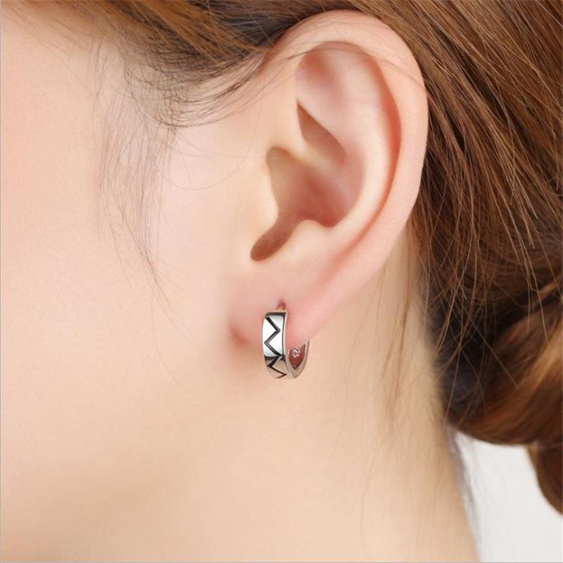 Индивидуальные серьги с краской, волнистыми черными серьгами, женские вечерние аксессуары, модные серебряные 925 пробы, женские серьги-кольца, ювелирные изделия, подарок, новейшая бижутерия