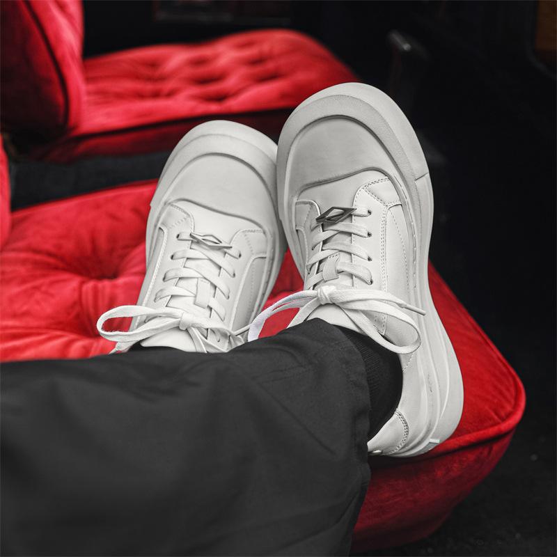 Скейтборд обувь пара нишевая повседневная обувь для улицы и работы британская универсальная маленькая кожаная обувь для мужчин и женщин 66642-K