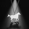 Cazador Stainless Steel Fashion Cute Animal Horse Pendant Necklace for Women Gold Color Chain Necklaces Birthday Gifts