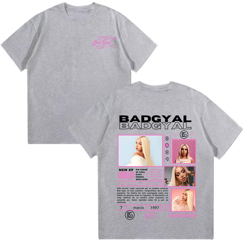 Графические футболки Рэпер Bad Gyal Хип-хоп Футболка Хлопок Высокого Качества Женская Одежда Харадзюку Поп Мужские Футболки Повседневные Y2K Уличная Одежда