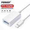 FONKEN Адаптер OTG для кабеля Lightning to USB 3.0 для передачи данных, устройства чтения карт памяти для iPhone, iPad, преобразователя разъемов