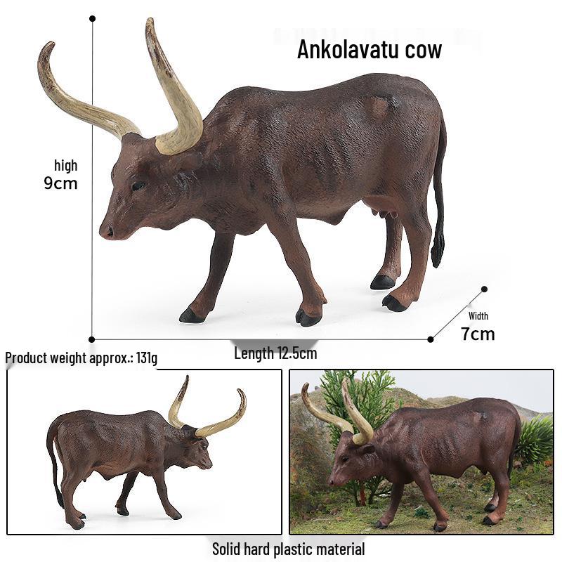 Cognitive Animal Model Toy: Dairy Cow, Buffalo, Yellow Cattle, Rhinoceros, Simmental Bull