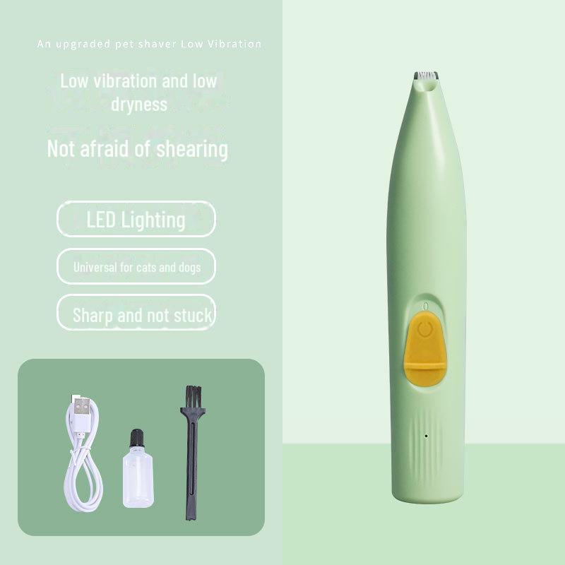Модернизированная водонепроницаемая светодиодная машинка для стрижки домашних животных для кошек и собак — широкое лезвие для морды, ушей, глаз и подошв