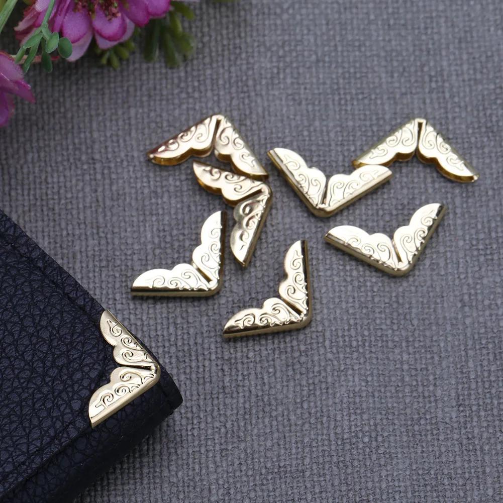 100-300 шт. металлический уголок для защиты книг, винтажный блокнот, меню, фотоальбом, уголок для защиты, золотистый, серебряный, бронзовый декор