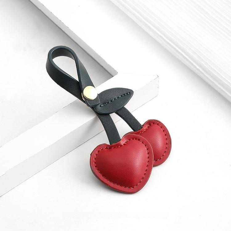 Брелок с подвеской в виде вишни для школьной сумки - Creative Love Leather Accessory