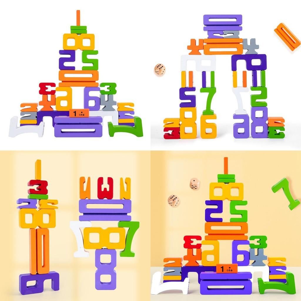 Большой деревянный числовой строительный блок Детский образовательный Раннее развитие Малыши