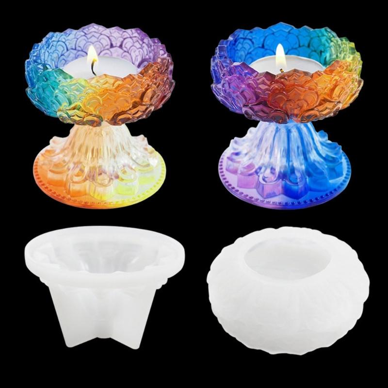 Сделай сам Силиконовая форма Лотос-Подсвечник Подставка Лотос Форма для смолы Подставка Лотос Украшения Эпоксидная форма для литья Домашнее украшение