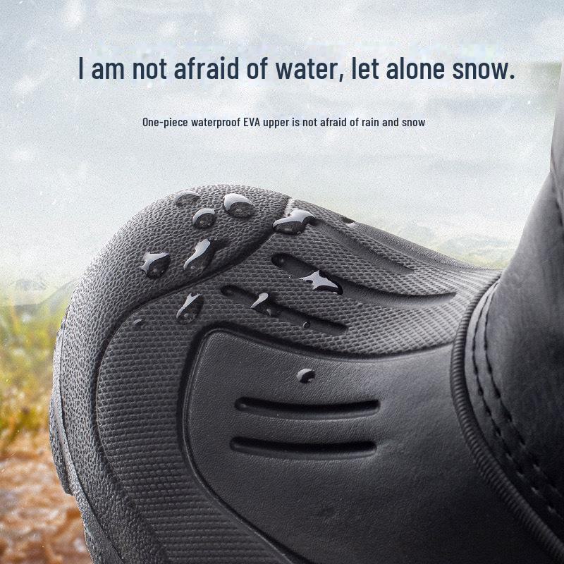 Men's Winter Non-Slip Ice Fishing Boots - Thick, Warm, Short Tube Cotton Snow Shoes