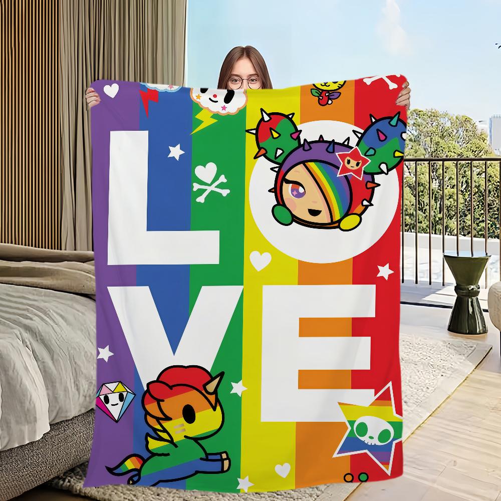 Модные Милые мультяшные одеяла Фланелевые теплое удобство T-tokidoki мягкое плюшевое одеяло для дивана гостиной офиса спальни дорожный подарок
