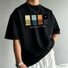 Unisexs TShirt Unisexs Round Neck Short Sleeved TShirt One Day At A Time Abstract Ocean Sunset Art Printed TShirt Casual Street