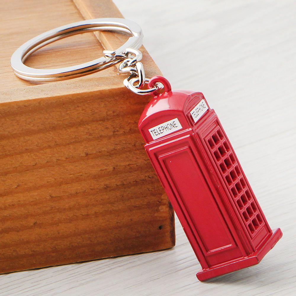 Creative Trendy Decoration Chain Red&Blue Mail Box Key Chain Fashion Accessories Key Ring Jewelry