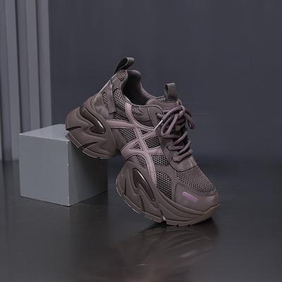 Осенью 2025 года новые европейские и американские маффины на толстой подошве, на высокой платформе, универсальная повседневная простая верхняя одежда, модные женские папины кроссовки