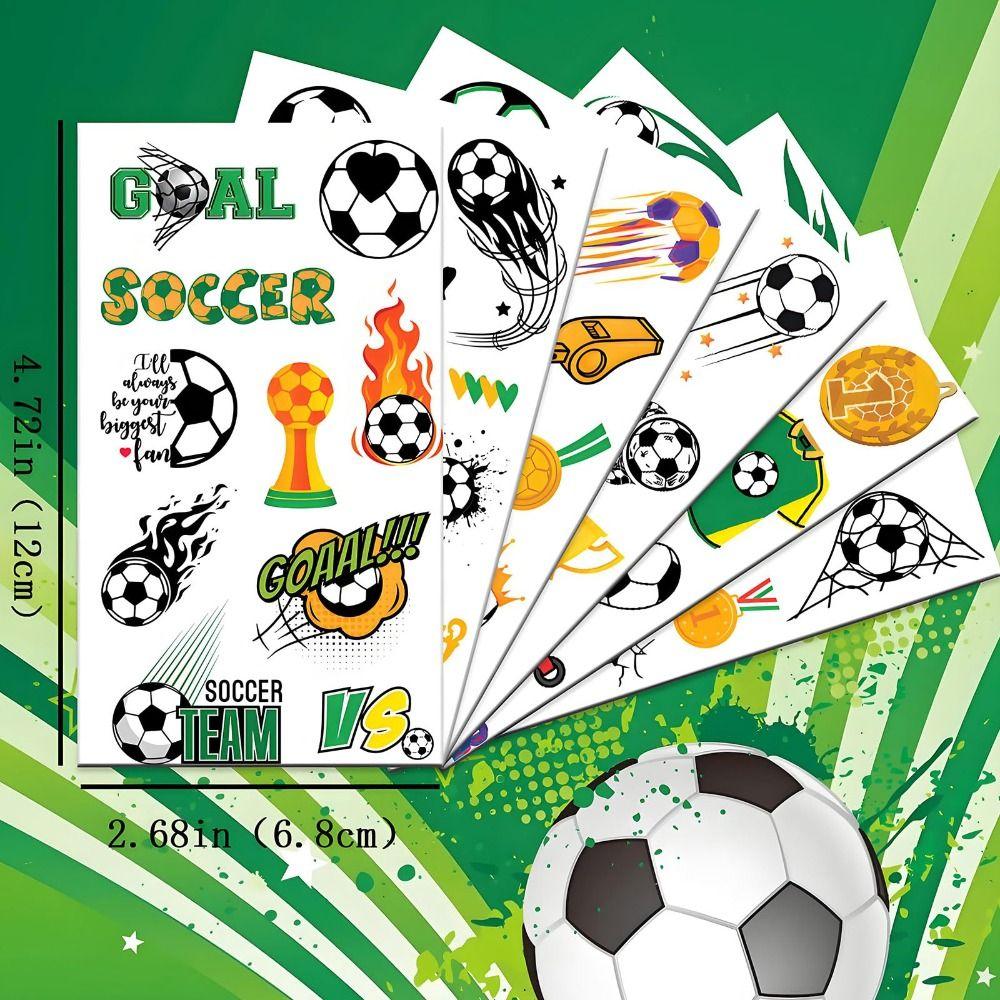 10Pcs Fashion Waterproof Football Sticker Removable Skin Safe Cartoon Sticker Water Transfer Sticker Sports Event