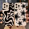 Cute Black Stars Silicone Phone Case For Samsung Galaxy A14 A34 A54 A13 A23 A33 A52 A72 5G S23 Ultra S22 Plus S21 S20 FE Cover