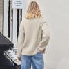 Осенне-зимний женский свитер, модный женский вязаный свитер с круглым вырезом, однотонный свободный пуловер, свитер