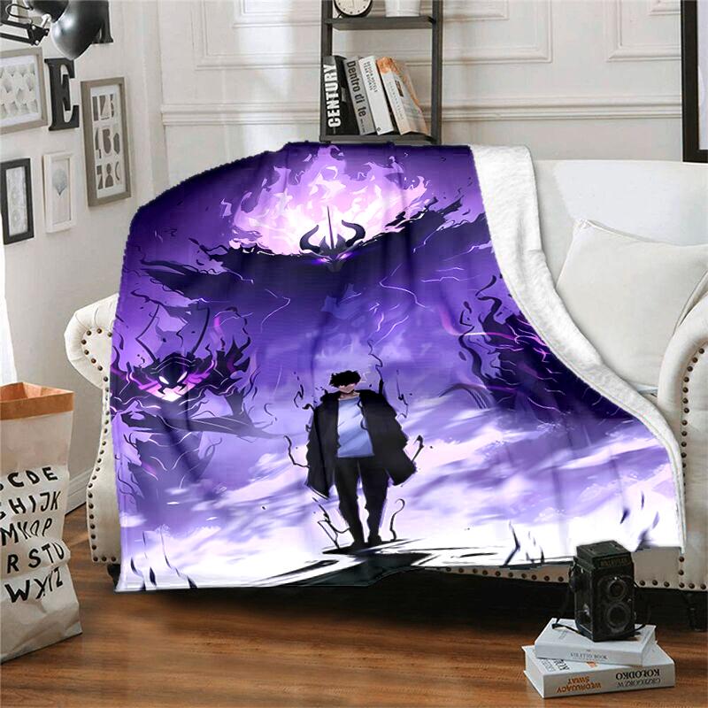 1pc Blanket Solo Leveling Sung Jin-woo1 Print Design, Lightweight Blanket for Sofa, Bed- Soft &Warm, Gift for All Seasons like Christmas, Halloween