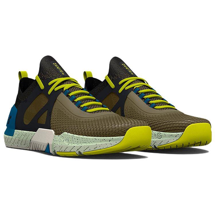 Under Armour TriBase Reign 4 Pro Tent Black Men Sneakers Green 3025080-300