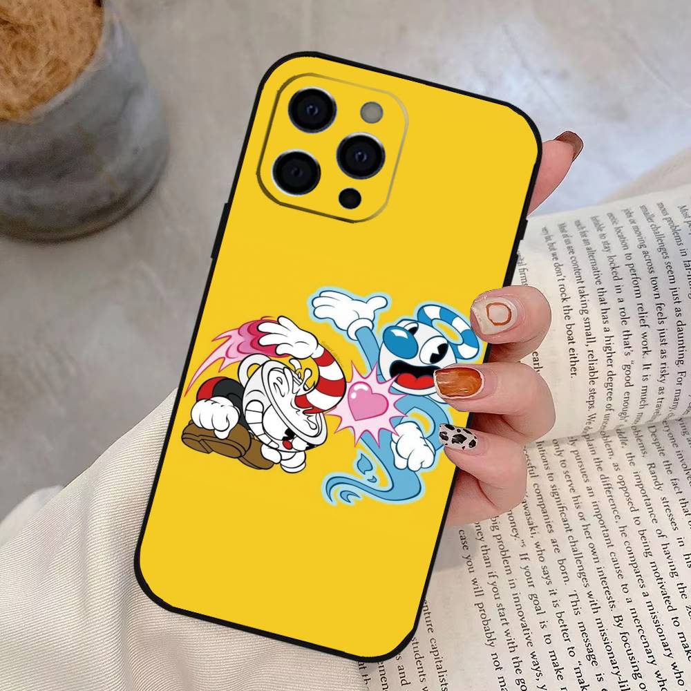 Чехол для телефона Cuphead для iPhone 17, 16, 15, 14, 13, 12, 11 Plus, Pro Max, XS, Мягкий силиконовый черный чехол