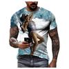 Summer Hip Hop Beauty Swimming Hot Sell Painted Men's T-shirt Creative Personality Hd 3d Printing Fashion O Collar Short Sleeves