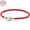 3mm Leather Rope Single Loop Bracelet With Silver Clasp Charms Original Leather Bracelet Jewelry Women 'S Fashion Gift