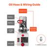 4 L Hydraulic Power Unit, Single Acting Dump Trailer Pump, 22 MPa Max Relief Pressure & 3.4 L/min Flow Rate, DC 12V Hydraulic Pump with Metal