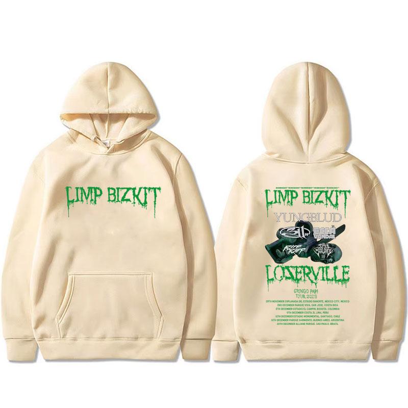 Худи с капюшоном Limp Bizkit Loserville Tour Мужское Женское Повседневное Оверсайз Уличная одежда Мужская Винтажная Толстовка