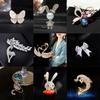 Korean Cute Cat and Diamond Butterfly Brooch for Men and Women - Fashionable Cardigan Pin and Corsage Accessory