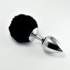 Large Lovetoy Metal Pompom Anal Plug White