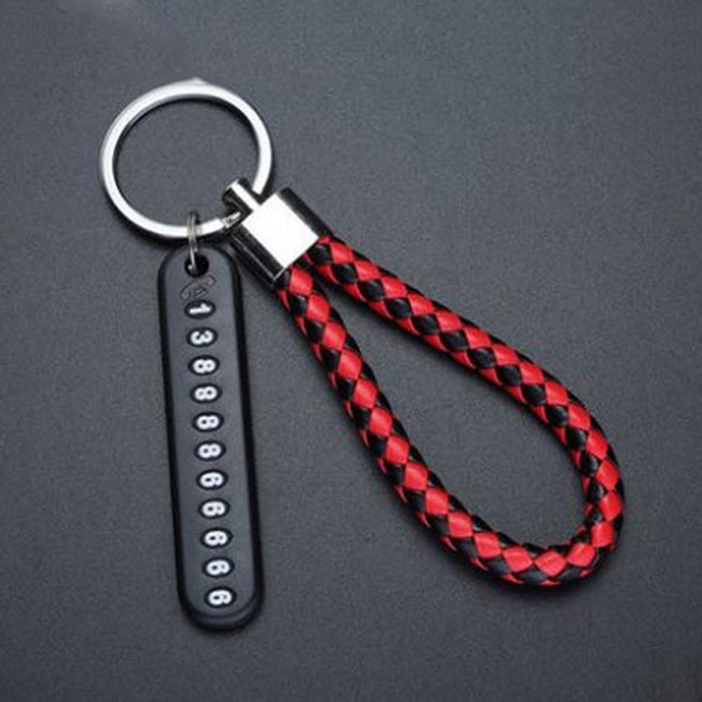 Phone Number Card Key Chain Vehicle Pendant Car Keychain Phone Number Plate Keyring Anti-lost
