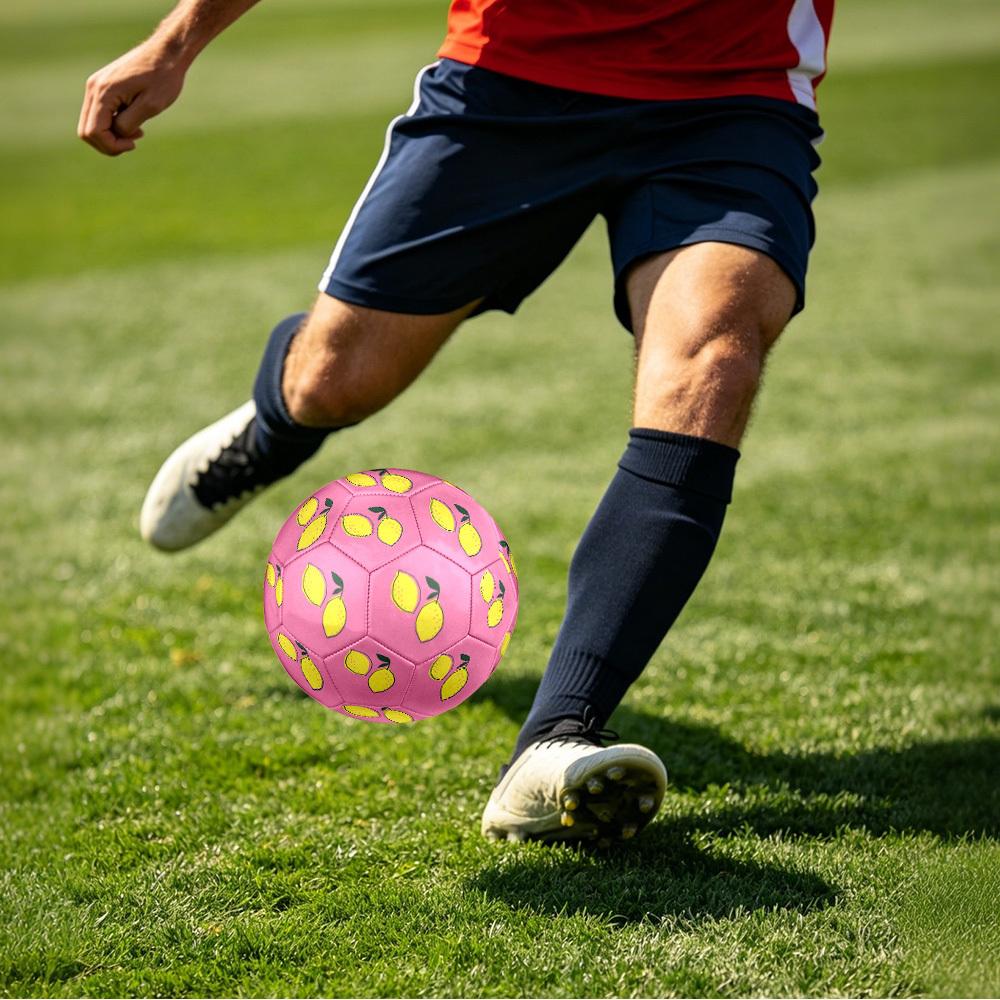 1pc Lemon Illustration Art Theme Soccer Ball Football, Size 5, Lightweight PVC, Outdoor Training Soccer Ball,Gift j61441
