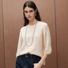 19mm Golden Silk Crown Le Crepe 26 Summer New Round Neck Chinese Style Dark Pattern Jacquard Mulberry Silk T-shirt for Women