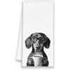 Dog French Bulldog Kitchen Towels, Funny Cute Hand Bathroom Towels Gifts for Dog Lovers Chef, Black and White Retro Tea Dish Towel Decor for Coffee