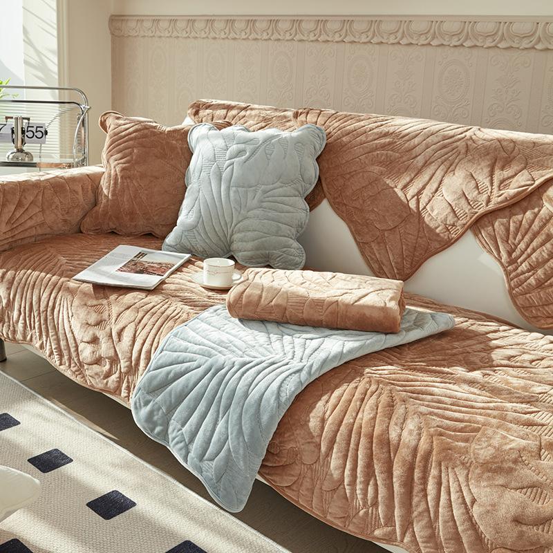 Зимняя подушка для дивана, зимняя плюшевая утолщенная новая нескользящая подушка, оптовая продажа, чехол для дивана, ткань