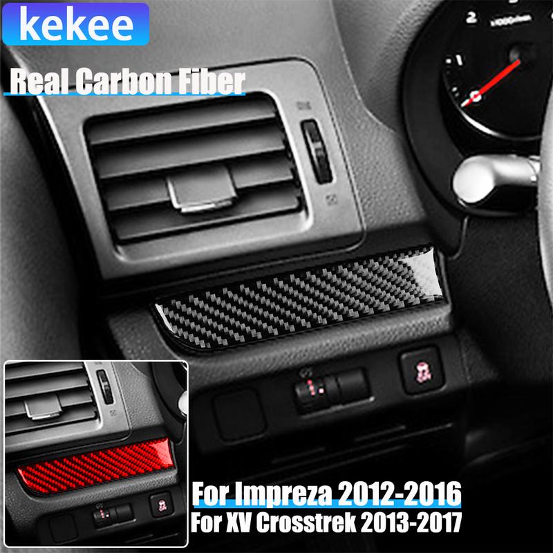 Real Carbon Fiber Car Accessories Driver Dashboard Strip Cover Soft Sticker For Subaru Impreza 2012-2016 XV Crosstrek 2013-2017