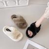 Искусственный мех, толстая подошва, шерстяные тапочки, женская верхняя одежда, мягкие хлопковые тапочки, каблук увеличивается, повседневная, удобная, модная, плюшевая женская обувь