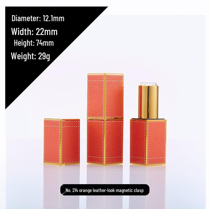 Туба для помады с магнитной застежкой, ручной работы, с текстурой кожи, напечатанная на 3D-принтере - Оранжевая, Красная, Зеленая
