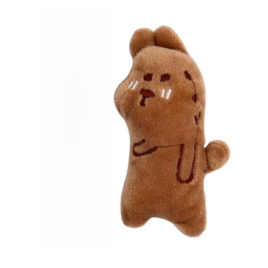 Игрушка для прикуса моляров питомца, мультяшная мягкая игрушка, милая плюшевая кошка, жевательная игрушка, интерактивные игрушки для питомцев для кошки