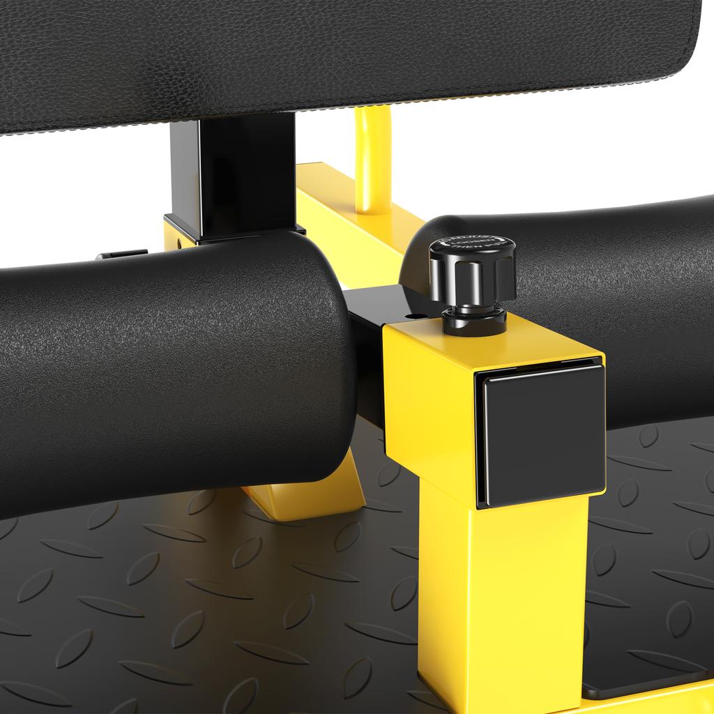 Squat Machine With Push Up Stand Padded Hip Thrust Bench With Adjustable Cushion For Home Gym Work Out Yellow