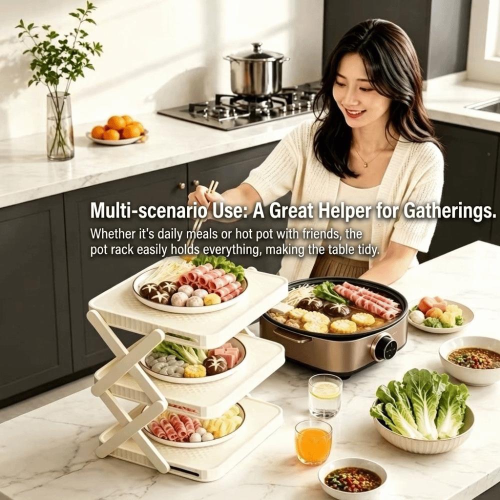 3-Layer Dish Storage Stand Multi-functional Kitchen Plate Organizer Holder Meal Prep