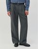 WORK ON BODY OFF Three-Tuck Semi-Wide Striped Slacks [Gray]