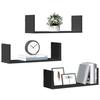 VidaXL Wall Shelves 3 Pcs Black 58x18x18 Cm Engineered Wood 853282