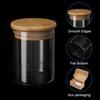PATIKIL 6.8 oz Glass Jars with Airtight Bamboo Lids, Set of 2, Clear Food Storage Jars for Nuts, Sugar, Coffee Beans, and Spices (8x6.5cm)