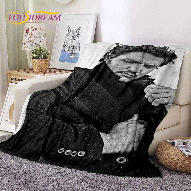 3D Jose Pedro Pascal Actor Star Soft Blankets,Keep Warm Throw Blanket Comfortable Blanket for Picnic Beds Sofa Home Bedroom Gift