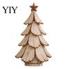 Indoor Christmas Light Decorations Vintage Lighted Tree Figurine, Glowing Tabletop Centerpiece with LED Winter Holiday Home Accents Light, Pine