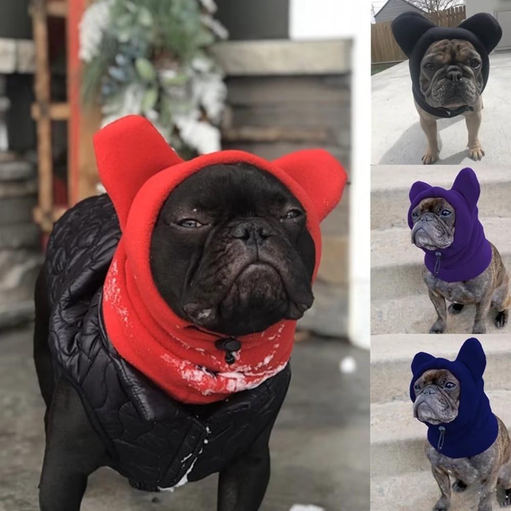 Soft Dog Ears Hoodie Caps Solid Color Dog Headgear Pets Supplies Casual Pet Cap Cold Weather