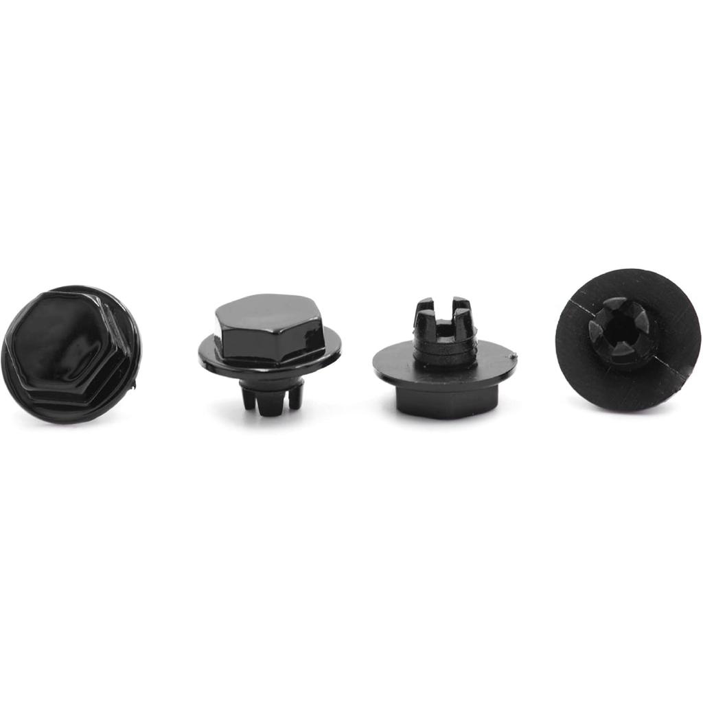 RTRHINOTUNING 50pcs 7.6mm(0.3in) Wheel Decorative Nail Universal Rim Lip Rivets Black Nut Replacement