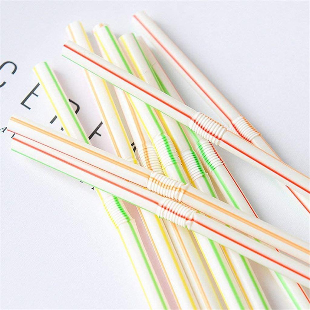 100-3000PCS Colorful Drinking Kunststof Straw Milk Tea Bar Party Rietjes Drinking Wedding Kitchen Beverage Straws Wholesale