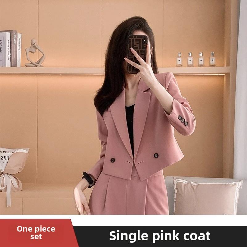 Женский короткий костюм: Новый осенний стиль, модный образ класса люкс, повседневная уличная одежда, элегантная профессиональная куртка
