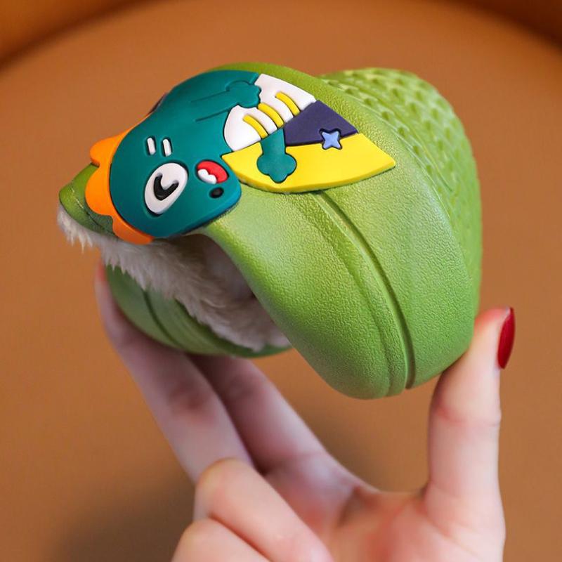 Kids Winter Cotton Slippers: Non-Slip, Warm, Waterproof, Soft Bottom Home Shoes